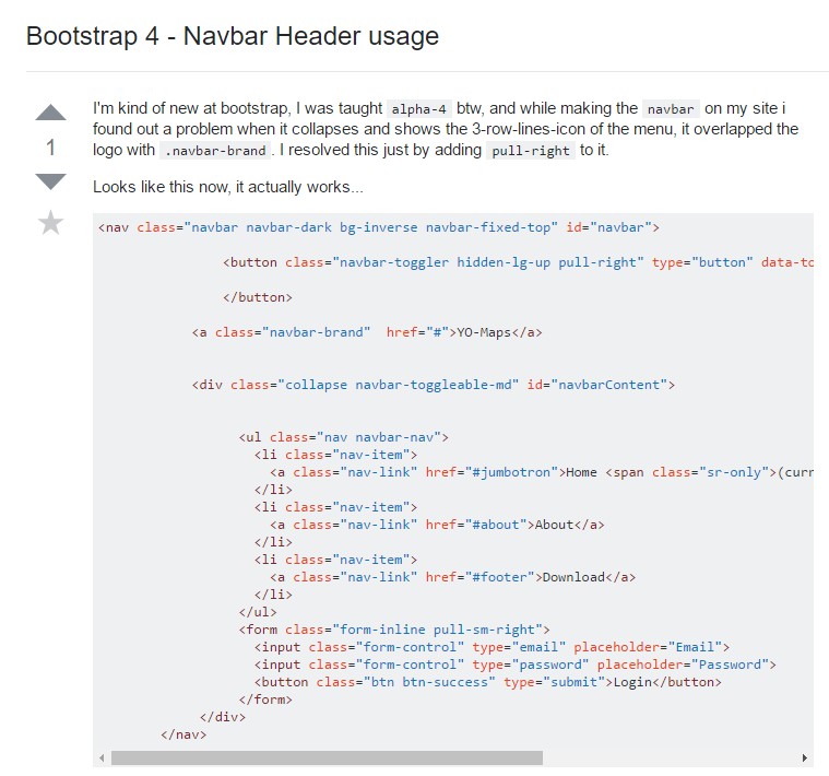Bootstrap 4 - Navbar Header usage