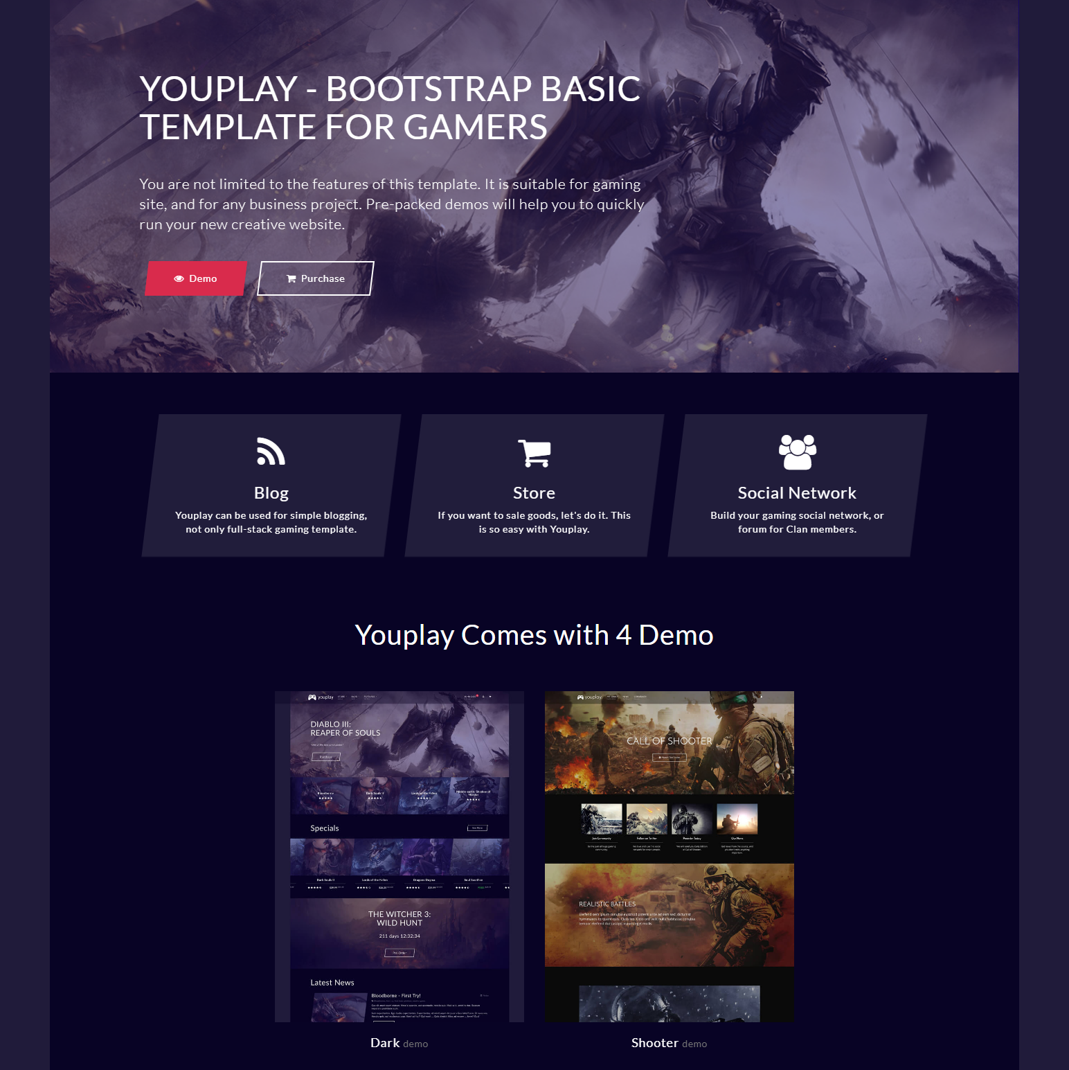 Responsive Bootstrap YouPlay Templates